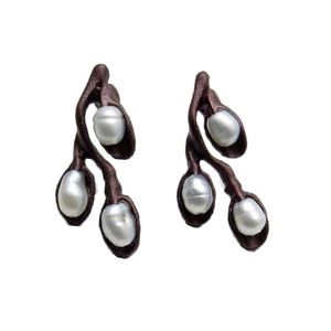 Pussy willow stud dangle earrings